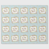 Neutraal Boho Beer Moon Baby shower Cadeaupapier (Vlak)