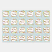 Neutraal Boho Beer Moon Baby shower Inpakpapier Vel (Voorkant 3)