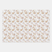 Neutraal Boho Beer Moon Baby shower Inpakpapier Vel (Voorkant)