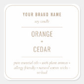 Neutraal Boho beige Candle Productlabel Vierkante Sticker (Voorkant)