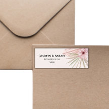 Neutraal Boho Botanisch Huwelijks Retouradres 