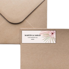 Neutraal Boho Botanisch Huwelijks Retouradres  Etiket