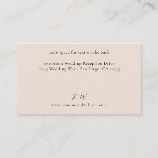 Neutraal Boho Floral - Gegevens S2-beige Informatiekaartje (Achterkant)