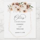 Neutraal Boho Floral Wine Label Wijn Etiket (Enkel label)