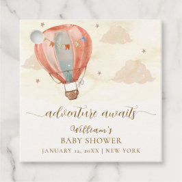 Neutraal Boho  Hete Luchtballon Baby shower Bedankjes Labels