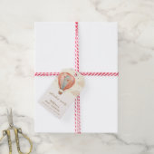 Neutraal Boho  Hete Luchtballon Baby shower Cadeaulabel (Met Touw)