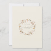 Neutraal Boho Katoen Bloemen bruiloft uitnodiging (Achterkant)