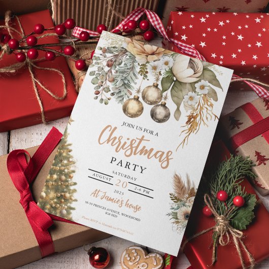 Neutraal Boho Kerstfeest Kaart