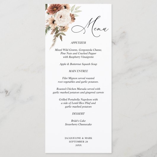 neutraal Boho-menu Menu (Voorkant)