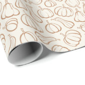 Neutraal Boho Pompoen Patroon Herfst Halloween Fee Cadeaupapier (Rol Hoek)