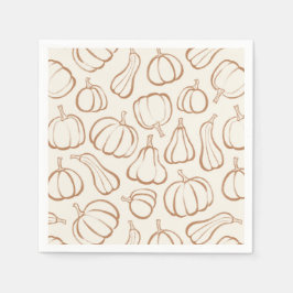 Neutraal Boho Pompoen Patroon Herfst Halloween Fee Servet