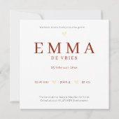 Neutraal Boho Wieg Bloemen  Aardetinten geboorte Kaart (Achterkant)