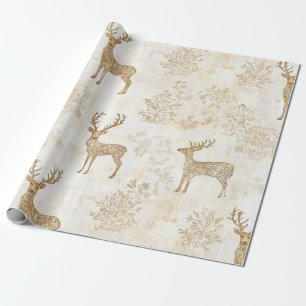 Neutraal boslandschap hertenpatroon cadeaupapier