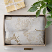 Neutraal boslandschap hertenpatroon tissuepapier (Geschenk)