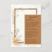 Neutraal botanisch accent bruiloft informatiekaartje (Voorkant)