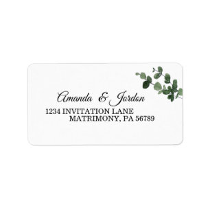Neutraal botanisch RSVP-adreslabel Etiket