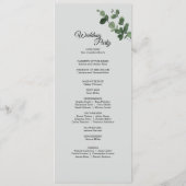 Neutraal botanisch weddenschap programmakaart (Achterkant)