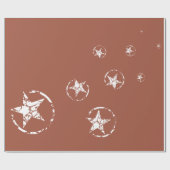 Neutraal Brick Jagged Circle Stars Cadeaupapier (Vlak)