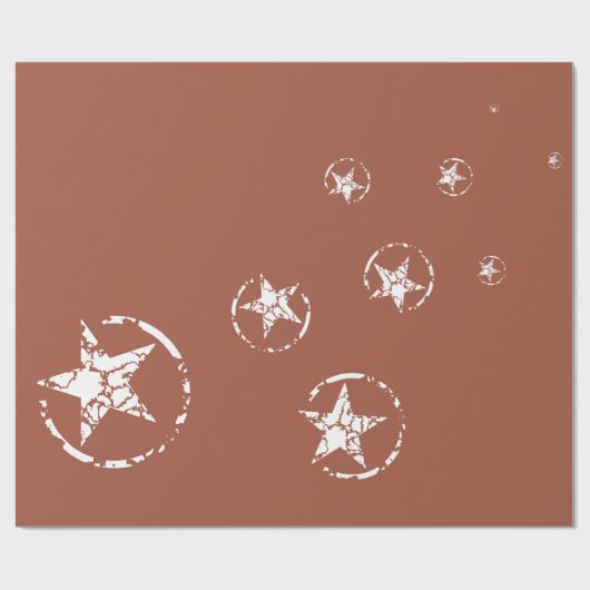 Neutraal Brick Jagged Circle Stars Cadeaupapier (Vlak)