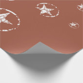 Neutraal Brick Jagged Circle Stars Cadeaupapier (Hoek)