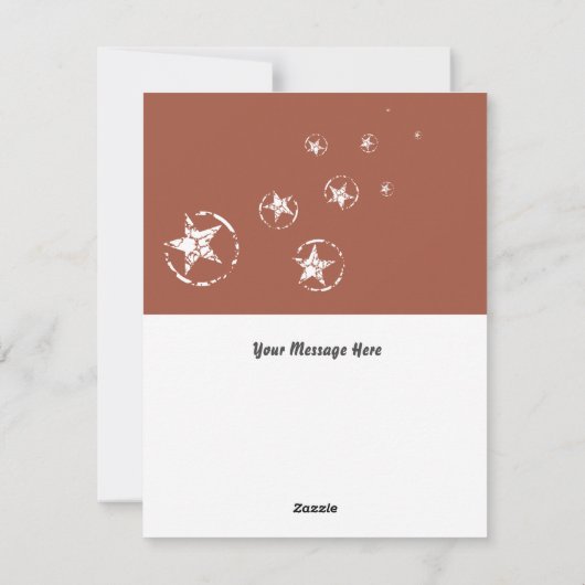 Neutraal Brick Jagged Circle Stars Feestdagenkaart (Achterkant)