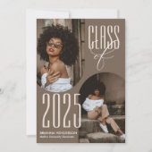 Neutraal bruin Afstuderen met boogfoto's Kaart (Voorkant)