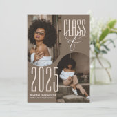 Neutraal bruin Afstuderen met boogfoto's Kaart (Staand voorkant)