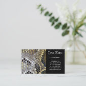 Neutraal bruin beige dierenprint slangenhuid visitekaartje (Staand voorkant)