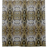 Neutraal bruin beige dierlijk patroon slangenprint douchegordijn (Voorkant)