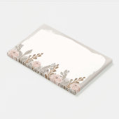 Neutraal bruin bruin bloemig post-it® notes (Schuin)