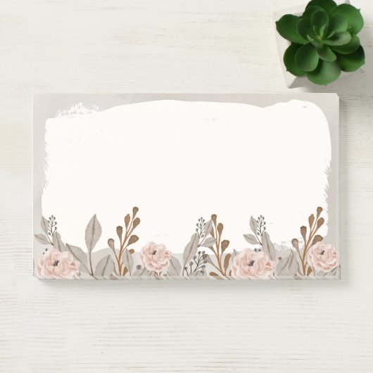 Neutraal bruin bruin bloemig post-it® notes (Kantoor)