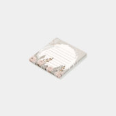 Neutraal bruin bruin gekleurd met bloemen post-it® notes (Schuin)