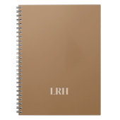 Neutraal bruin eenvoudig Initiaal monogram Notitieboek (Voorkant)