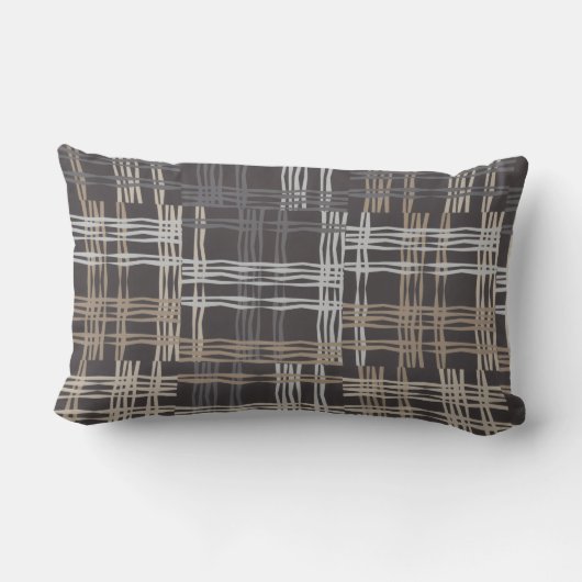 Neutraal bruin lenden/accentkussen kussen (Achterkant)