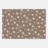 Neutraal bruin modern Festive Snowflake Patroon Inpakpapier Vel (Voorkant 3)