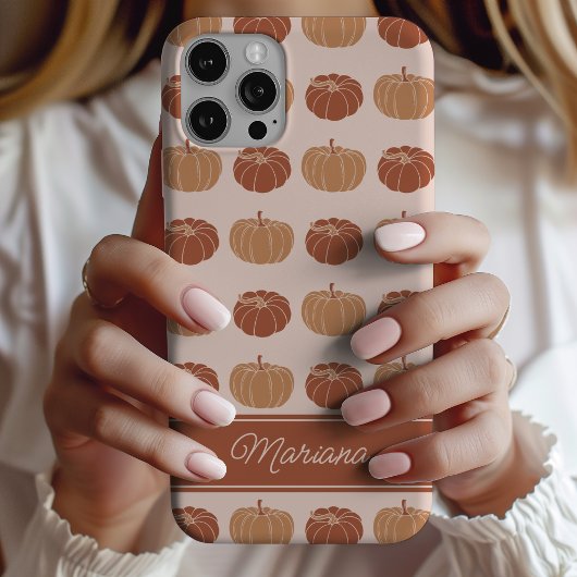 Neutraal Bruin & Sinaasappel Herfstpompoenen Case-Mate iPhone Case