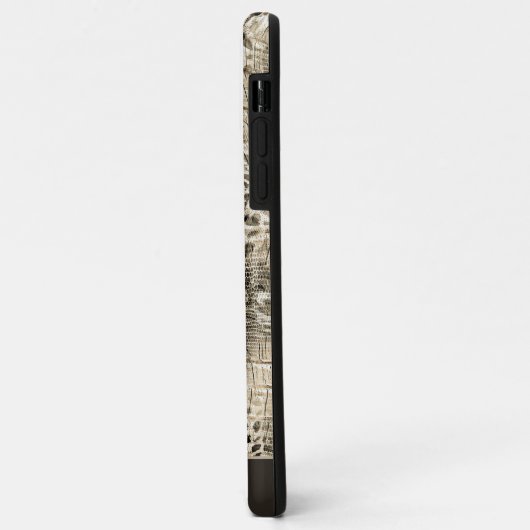 Neutraal Bruin Snakeskin Patroon met Naam Case-Mate iPhone Case (Achterkant/links)