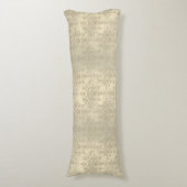 Neutraal Cream Tan Double Damask Patroon Lichaamskussen (Voorkant Verticaal)