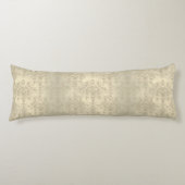 Neutraal Cream Tan Double Damask Patroon Lichaamskussen (Voorkant)