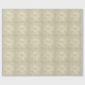 Neutraal Crème Tannendubbel Damastpatroon Cadeaupapier (Vlak)