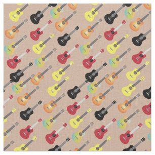 Neutraal Cute Musical Ukulele Pattern Stof