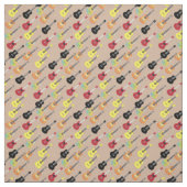 Neutraal Cute Musical Ukulele Pattern Stof (Swatch)