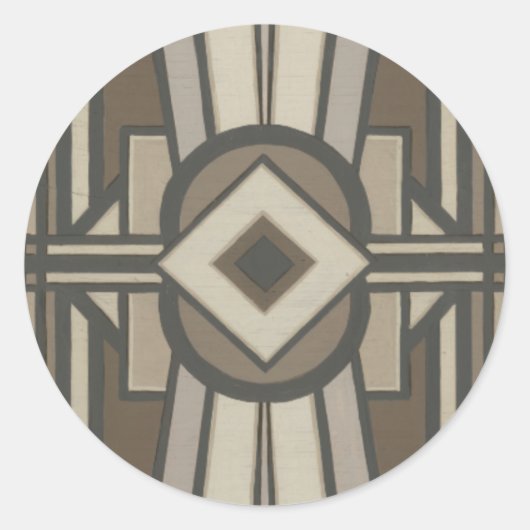 Neutraal deco-panel II Ronde Sticker (Voorkant)