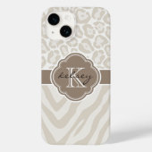 Neutraal dierenprint monogram Case-Mate iPhone case (Achterkant)
