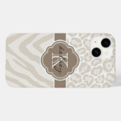 Neutraal dierenprint monogram Case-Mate iPhone case (Achterkant (horizontaal))