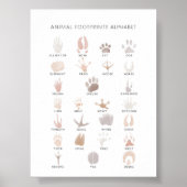 Neutraal dierenvoetprint poster (Voorkant)
