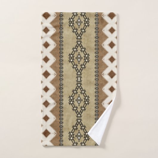 Neutraal drievoudig patroon van modderweefsel bad handdoek (Handdoek)