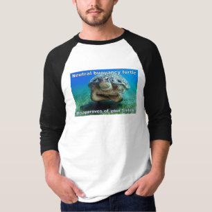 Neutraal drijfvermogen schildpad / scuba humor t-shirt