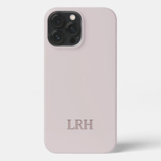 Neutraal dubbellaags minimalistisch Initiaal monog iPhone 13 Pro Max Hoesje