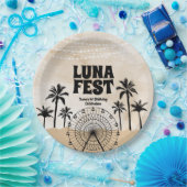 Neutraal Earth Tone Music Festival Papieren Bordje (Feest)